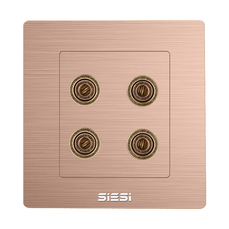 两位四孔音响插座-V6玫瑰金-PA视讯照明官网