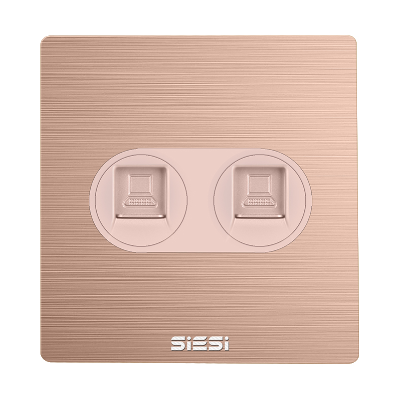 二位电脑插座-V6玫瑰金-PA视讯照明官网