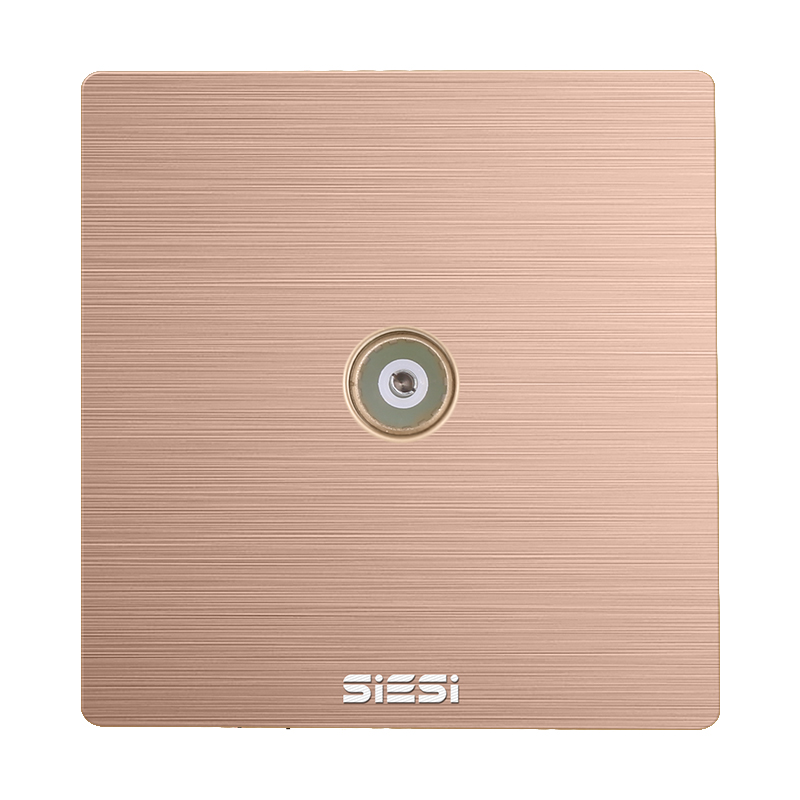 一位电视插座/带分支-V6玫瑰金-PA视讯照明官网