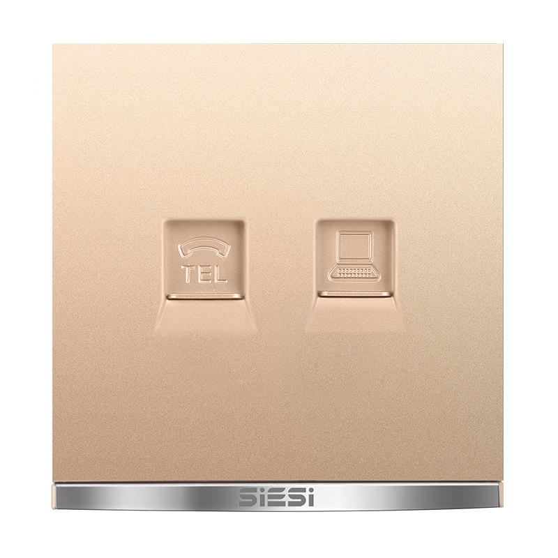 一位电话电脑插座-V9玫瑰金-PA视讯照明官网